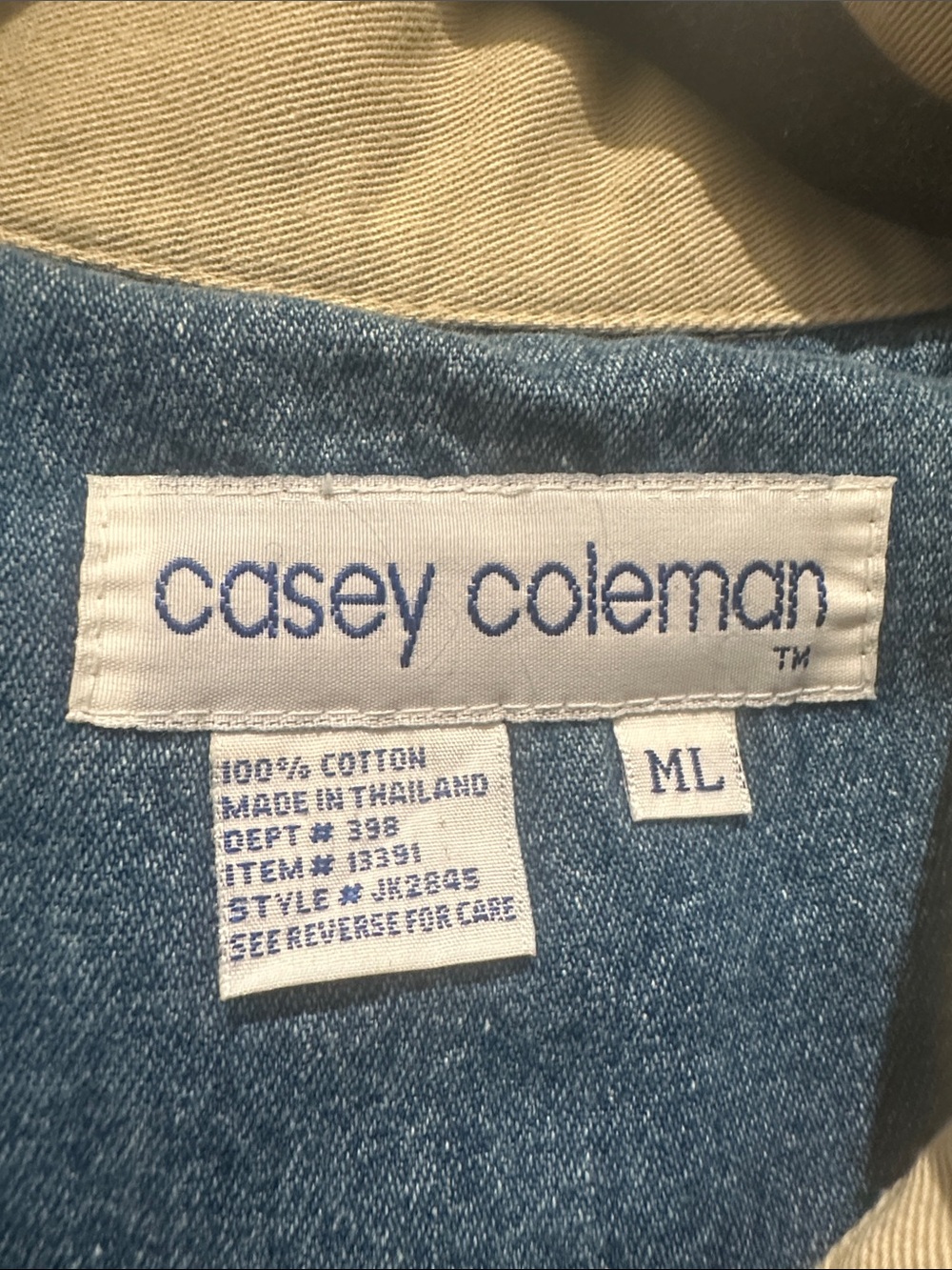 Vintage!! Casey Coleman Blue Denim Jacket - Picture 2 of 7